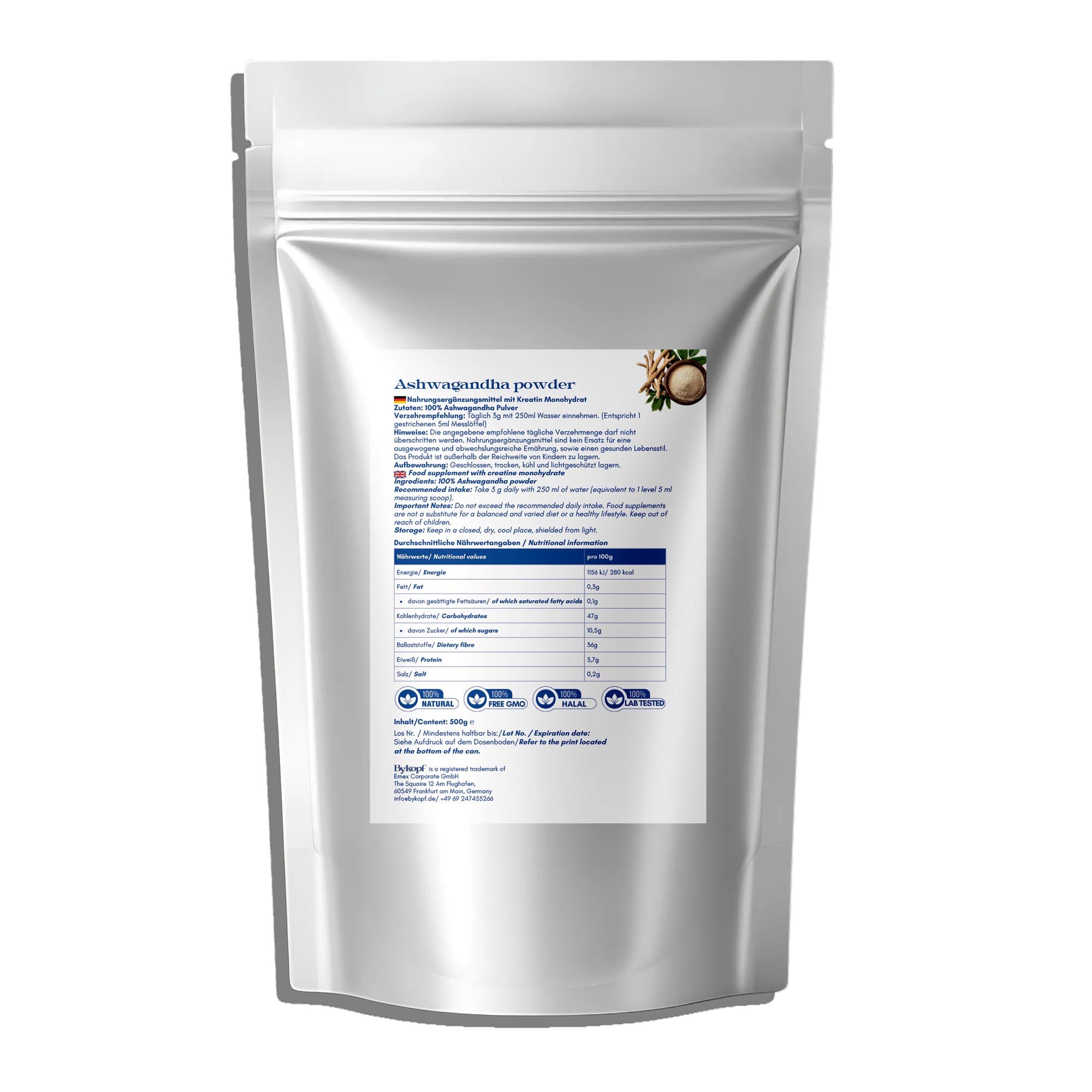 Ashwagandha Pulver - 500g Doypack