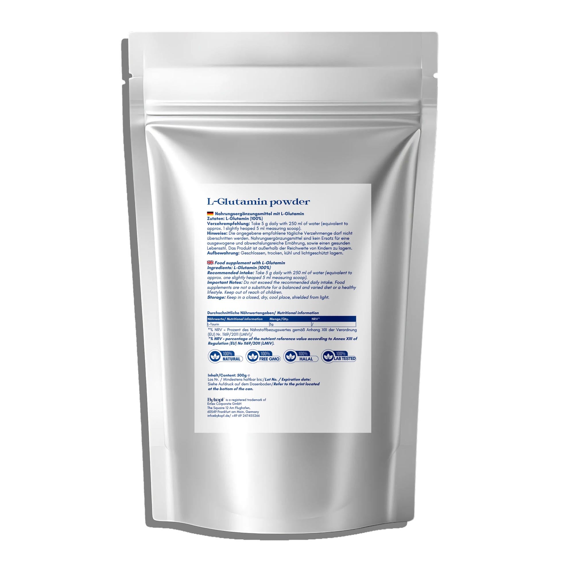 L-Glutamin Pulver Doypack - 500g